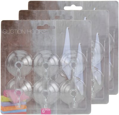 Excellent Houseware Zuignaphaakjes / ophanghaakjes - 18x stuks - transparant - kunststof - blijven plakken - badkamer - keuken