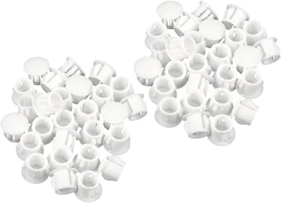 Plastic Gatenstoppen 10mm, Verzonken Type voor Meubels en Machines - 50 Stuks Witte Afdekkappen voor Paneleindstukken