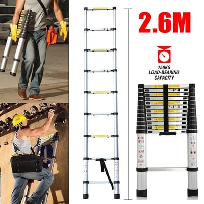 Telescopische Ladder - Uitschuifladder - Draagbare Ladder - Telescoopladder - 2,5 Meter - Maximale Belasting 150 KG