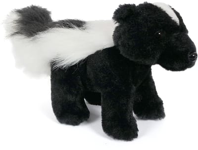 Pluche stinkdier knuffel - 25 cm - zwart/wit - dieren knuffels - speelgoed