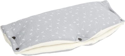 Mouw voor kinderwagen - Buggy handwarmer - Warme handen houden - Handgemaakt in EU - 48x23 cm - Grijs met dolfijnen