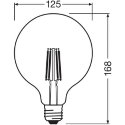 Osram LED lamp in classic mini candle shape, with decorative LED filament in frosted design, energy efficiency class A, E27, 1.2 W, 255 lm, 4000 K, cool white. 100% light straight away.