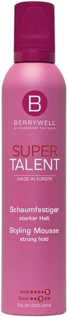 Verharder met sterke fixatie Berrywell Super Talent Styling Mousse Strong 300 ml