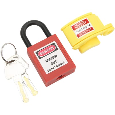 Cadenas de prise industrielle en plastique d'ingénierie Nylon Kit de consignation de sécurité étanche pour l'industrie yellow