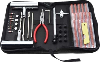 Banden Reparatieset - Complete Set - Proppenset - Inclusief Handige Opbergtas - Reparatieset voor Motor, Brommer of Auto - Bandenreparatieset Auto - Autobanden Reparatie