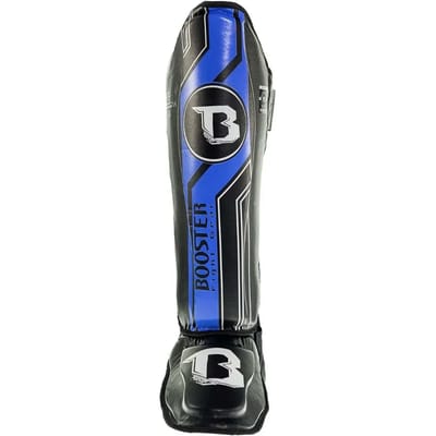 Booster Fight Gear V9 Scheenbeschermers – Professionele Bescherming – Zwart/Blauw -Maat M
