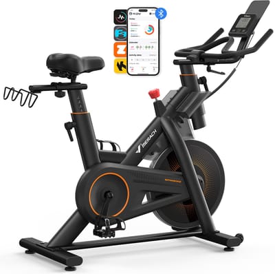 MERACH Hometrainer fiets - 16 verstelbare magnetische weerstandfitness - Bluetooth LCD-display - tablethouder - 10 kg vliegwiel - comfortabel en stil fietstrainer - tot 158 kg