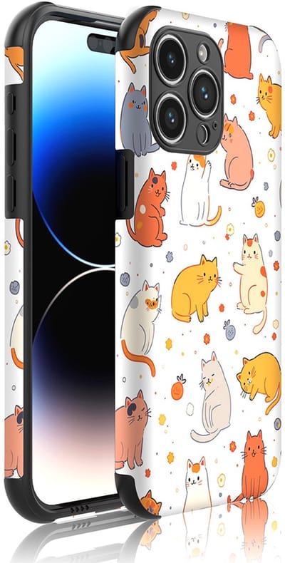 Smartphonica Telefoonhoesje Geschikt voor iPhone 14 Pro Max met Stootrand en Katten en Poezen opdruk - Backcover PhoneCase Cats print geschikt voor iPhone 14 Pro Max
