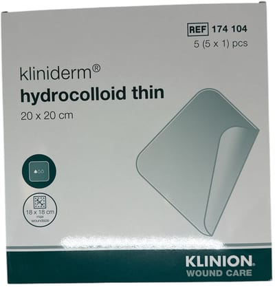 Klinion Kliniderm 20 x 20cm hydro thin hydrocolloïdverband - 5 stuks