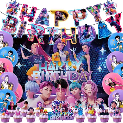 Collectie Devil Hunter Thema Feest Banner Ballon Schattig Rumi Mira Zoey Verjaardagsballon Taart Topper Achtergrond Decoratie Feest Speelgoed