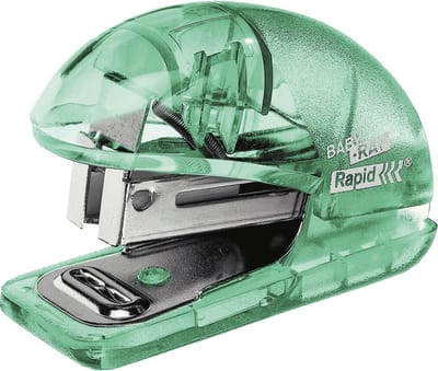 Rapid Mini Nietmachine met Bovenlaadmechanisme - Niet tot 10 Vellen - met Geïntegreerde Ontnieter - Nietjes Meegeleverd - Groen