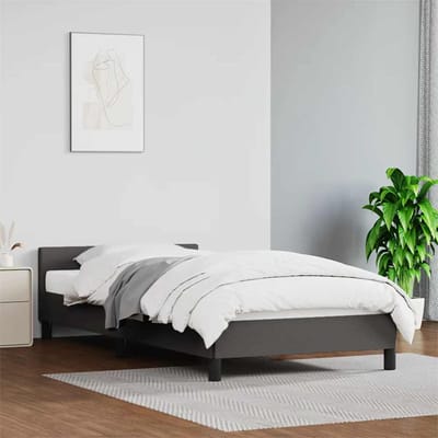 vidaXL - Bedframe - met - hoofdeinde - zonder - matras - 80x200 - cm - grijs