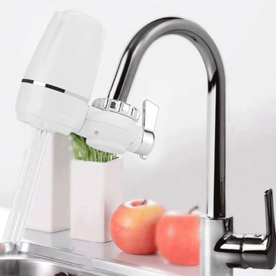 Huishoudelijke Keukenkraan Kraanmontage Waterfilter Zuiveraar met Wasbare Keramische Kern wit