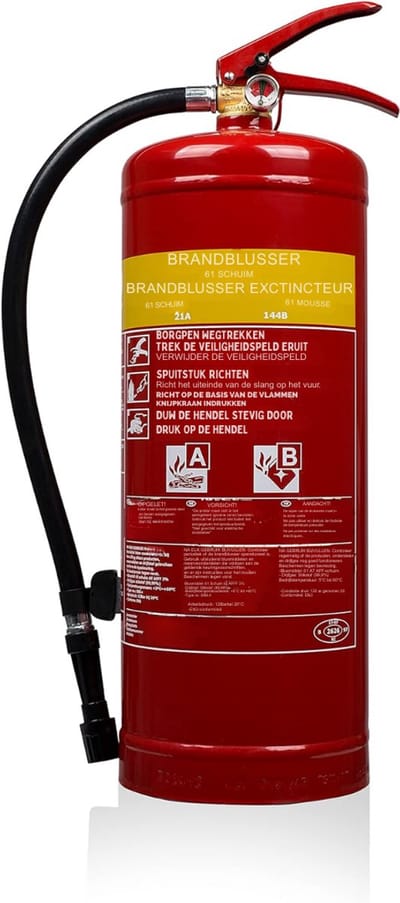 AMA® Brandblusser Auto - Brandblusser -Schuimblusser - Inclusief Ophangbeugel - 6 L - ‎9x8x28cm - Rood