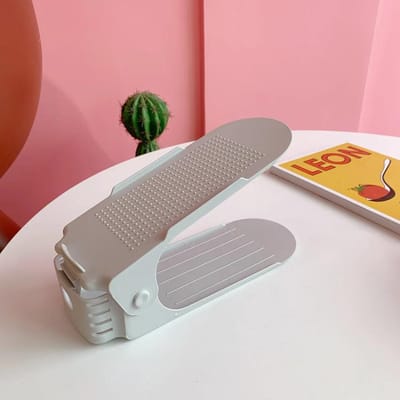 6 stuks Duurzame Verstelbare Schoenenorganizer Schoenensteun Sleuf Ruimtebesparend Kast Kast Standaard Schoenen Opbergrek Schoenendoos white