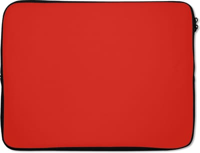 Laptophoes 15.6 inch - Rood - Kleur - Effen - Laptop sleeve - Binnenmaat 37x26 cm - Zwarte achterkant - Back to school spullen - Schoolspullen jongens en meisjes middelbare school - Macbook air hoes - Chromebook sleeve