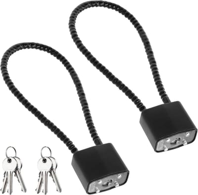 Veilige Hangslot Set van 2 Stuks met Sleutel, Ideaal voor Fietsen, Tenten en Kasten, 28 cm Draadslot voor Extra Beveiliging