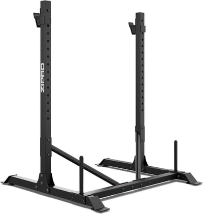 Zipro® Halterstandaard met ruimte voor ladingen - Verstelbare halterrek - Power rack - Haltersteunen - Geschikt voor Krachttraining, Fitness, CrossFit & Functional Training - Duurzaam en Comfortabel