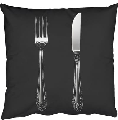 Sierkussens - Kussentjes Woonkamer - 50x50 cm - Vork - Mes - Zilver