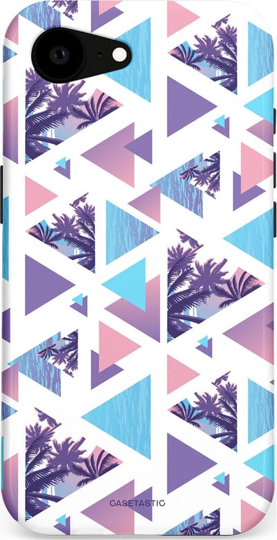 Casetastic Hoesje Geschikt voor Apple iPhone 16e Magsafe - Stijlvolle Beschermende Duo-layer Case - Zomervibe geometrie