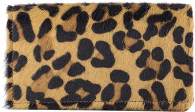 Leren Portemonnee – Portemonnee Dames Zwart- Met Dierenprint – Zwarte Dames Portemonnee - RFID - Anti Skim