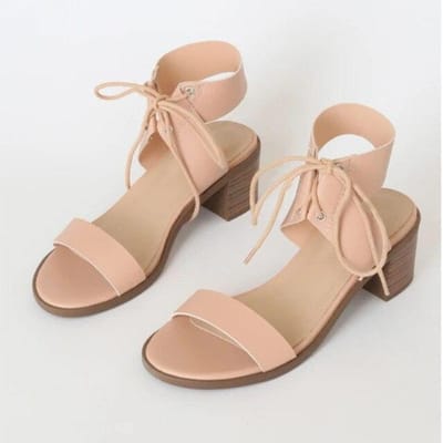 Dames Zomer Nieuwe Gekruiste Sandalen Hoefhak Sexy Outdoor Feest Hoge Hakken Enkelbandje Licht Vrouwelijk Schoenen 38 abrikoos