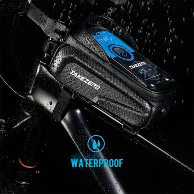 Waterdichte fietsframetas voor Mones racefiets en e-bikes - smartphones tot 6,8 inch - zwart-type1