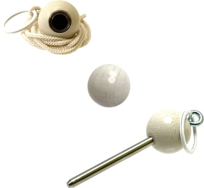 Boulemaus - Jeu de Boules - Bouleset Kleur wit - 1 Magneet - krachtige magnetische bouleopraper in de vorm van but met koord – 4 kg - 1 Traceur de Terrain -V2A roestvrij staal- 1 but