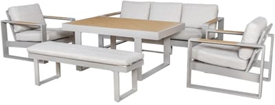 Maison Loungeset - Tuinset - 5 Delig - 8 Zitplaatsen - Aluminium Frame - Taupe