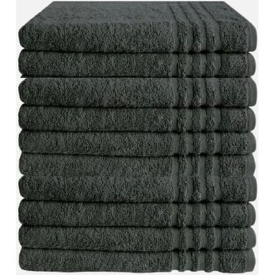 Byrklund Badhanddoek - Set van 10 - Hotelkwaliteit - 100% katoen (BCI) - 500 g/m² - 70x140 cm - Antraciet