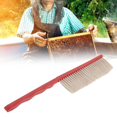 Brosse à Abeilles Ruche Simple Rangée Outil de Nettoyage Apiculture avec Manche en Plastique pour Ruche gray