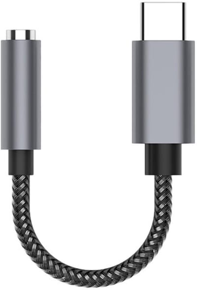 USB-C (type-c) Male naar 3.5MM jack AUX Female - koptelefoon speaker headset adapter kabel met draad - geschikt voor o.a. telefoon en laptop - grijs