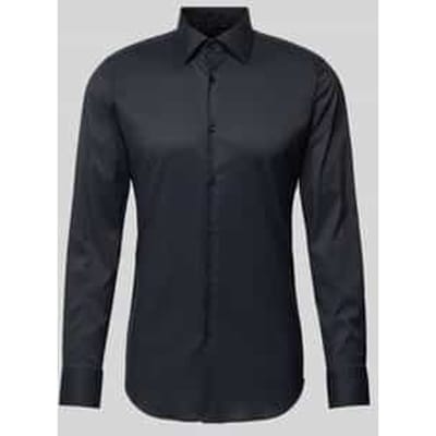 Slim fit zakelijk overhemd van fijn twill met stretch