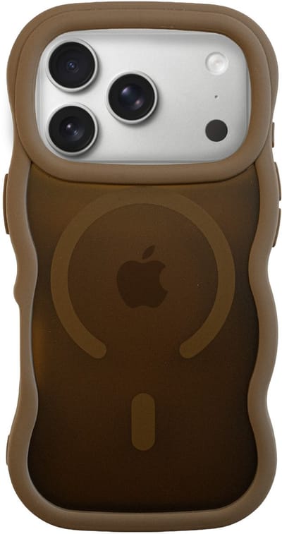 xoxo Wildhearts magnetisch hoesje geschikt voor iPhone 17 Pro Max MagSafe - Matte Wavy Case (bruin) - Backcover hoesje - Optimale bescherming - Telefoonhoesje met golven - Gebogen design - Bruin