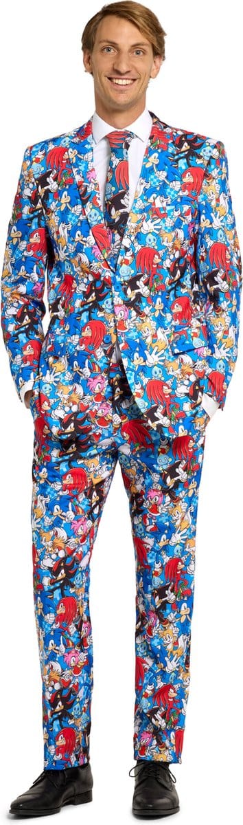 OppoSuits Sonic The Hedgehog™ - SEGA - Heren Pak - Kostuum - Carnavalskleding - Meerkleurig - Maat EU46