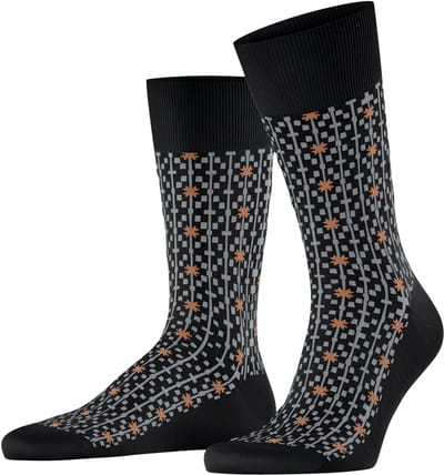 FALKE Sun Touch lichte glans fil d'Ecosse katoen Sokken heren zwart - maat 41-42
