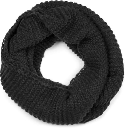 styleBREAKER Uniseks gebreide colsjaal effen met golfpatroon, warme gebreide wintersjaal, colsjaal 01018169
