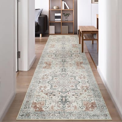 Tapijtloper voor gang, 80 x 300 cm, keukenloper, wasbaar, antislip, keukenloper, haltapijt, lange tapijtloper, vintage voor entree, slaapkamer en woonkamer