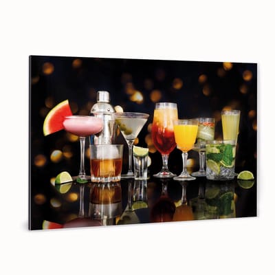 Fotoprint op aluminium - Cocktails - 90x60 cm | Superhoge printkwaliteit afdruk | Extra stevig 4 mm Alupanel-Blauwbond | Voorzien van een matte afwerking | Inclusief UV-coating | Geschikt voor binnen én buiten