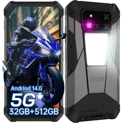 Unihertz Tank 4 Pro 720P robuuste smartphone met beamer, AMOLED-scherm (6,73 inch), 512 GB opslag, Android 14, 5G, 32 GB RAM, 11600 mAh (120 W),