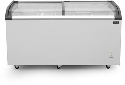 HCB® - Professionele Horeca vriezer - Vrieskist met glazen schuifdeksel - 455 liter - 230V - Diepvries koffer - 68x153x85 cm (DxBxH) - 77 kg - 8472