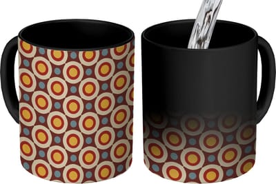 Magische Mok - Foto op Warmte Mokken - Koffiemok - Retro - Vintage - Design - Cirkel - Magic Mok - Beker - 350 ML - Theemok