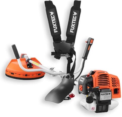 FUXTEC FX-MS162 Benzine Bosmaaier 2-in-1 – 62cc – Grastrimmer & Bosmaaier – 3,5 pk 2-takt – Met draagharnas, mes & spoel