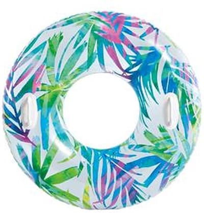 Intex Fashion Zwemring Bloemen 97 CM - Zwemband - Luchtbed Zwembad - Strand Luchtbed - Lounge inclusief handvaten