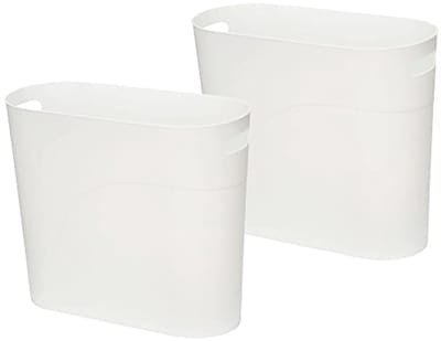 Slanke Vuilnisbak met Handvat - 10 L - Perfect voor Keuken, Badkamer en Kantoor - Set van 2