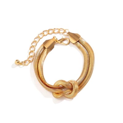 Soraro Gevlochten Armband | Elegant | Goudkleurig | 10mm | Dames Armband