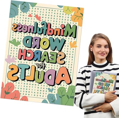 Woordzoekboeken - Hersenoefeningen Puzzels - Mentale Ontspanning - Verdiept Mindfulness - 21 x 28.5 cm - Bloemen