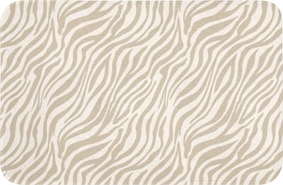 Badmat 60x40 cm - Antislip - Zebra - Patroon - Beige - Badmatten voor badkamer - Badkamermat - Douchemat - Badkamer mat