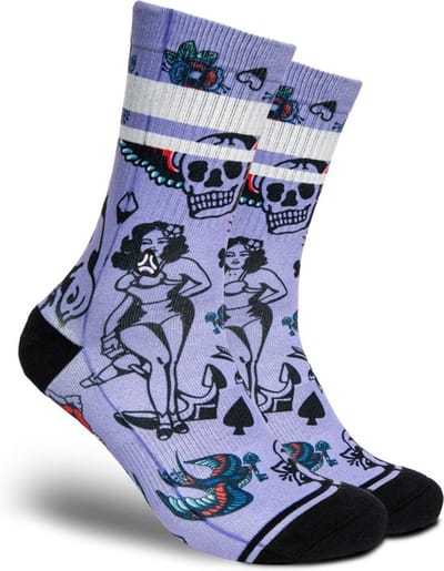 FLINCK Sportsokken - Purple Joker - Maat 36-38 - Unisex - Heren Sokken - Dames Sokken - Naadloze sokken - Crossfit Sokken - Hardloop Sokken - Fitness Sokken - Fietssokken