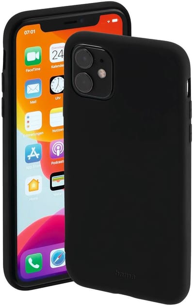 Hama Finest Feel Cover Hoesje geschikt voor iPhone 11 - Zijdezacht afwerking - Krasbestendig - Zwart